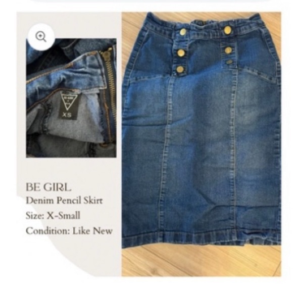 Be Girl Blue Long Length Pencil Skirt - Picture 2 of 4